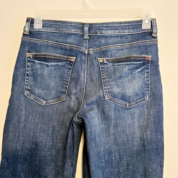 Maurices Women's Size 10 Long Skinny Distressed Hem Denim Blue Jeans 32" Inseam - Picture 7 of 9